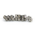 Wholesale IA0204 Large Hole Nickel Black Plating Metal Tone Crystal Rhinestone Rondelle Spacer Beads